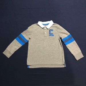 Okie Dokie Boy’s Gray Long-Sleeve Rugby Shirt Size 5T